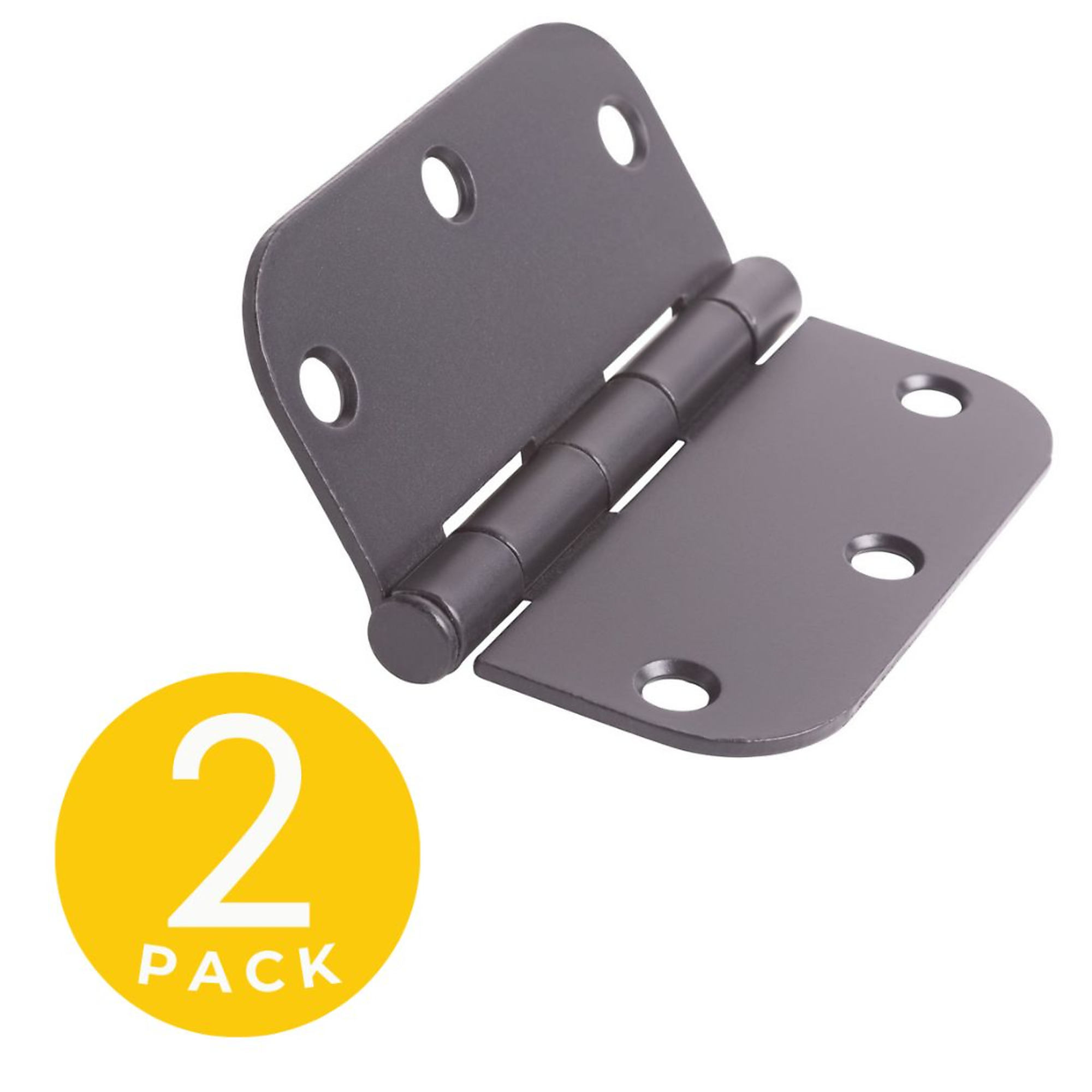Global Door Controls Full Mortise Residential Door Hinge Set — 3.5in. x 3.5in., 5/8in. Radius, Oil Rubbed Bronze, Removable Pin, 2 Pcs, Model# CP3535-5/8-10B